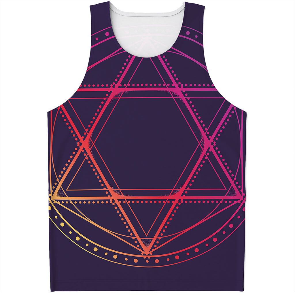 Geometric Star of David Print Men's Tank Top