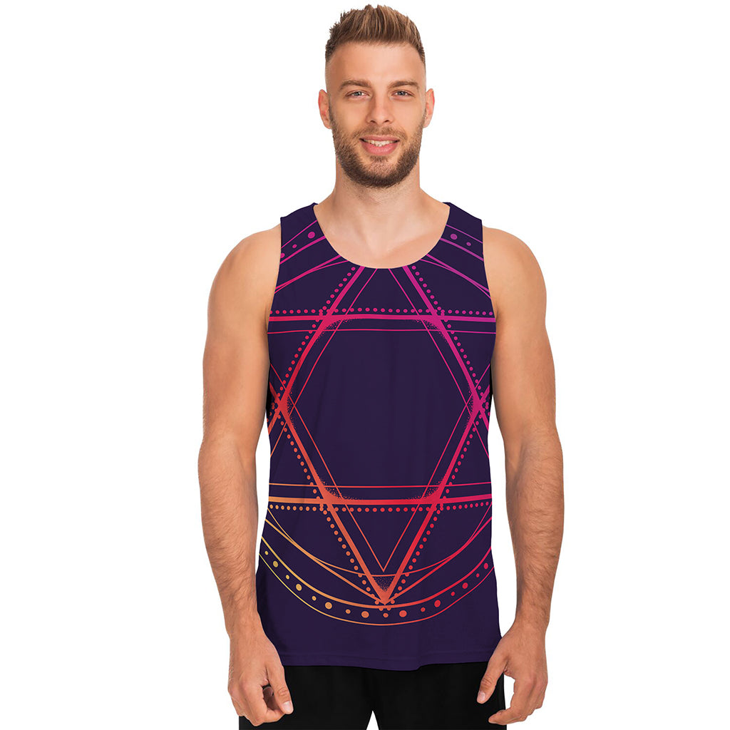 Geometric Star of David Print Men's Tank Top