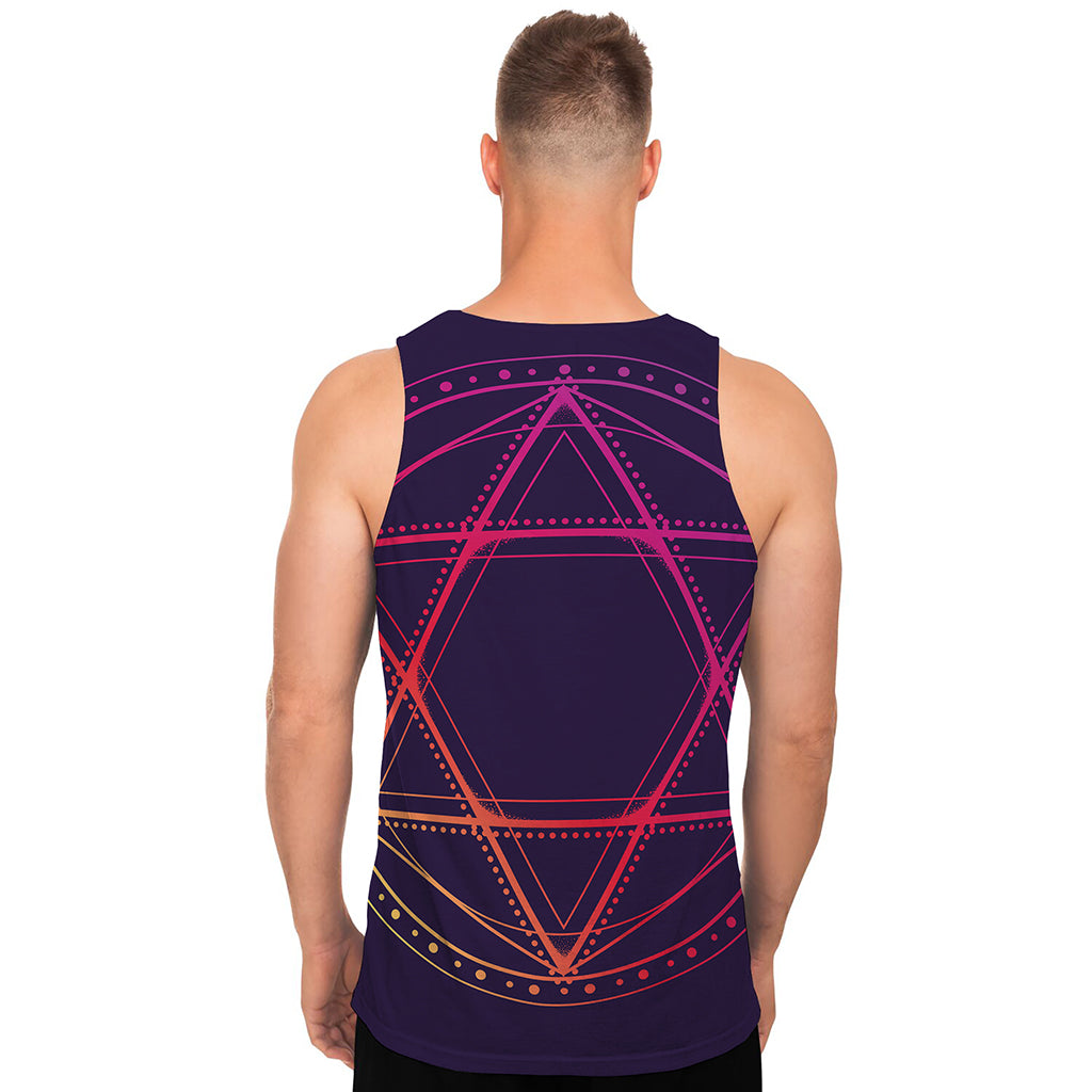 Geometric Star of David Print Men's Tank Top