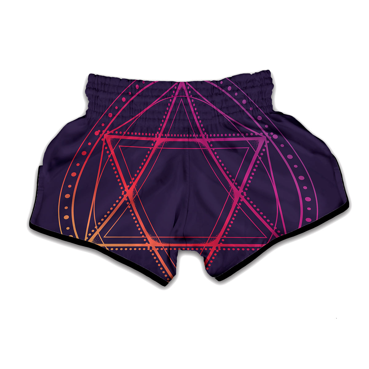 Geometric Star of David Print Muay Thai Boxing Shorts