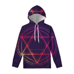 Geometric Star of David Print Pullover Hoodie
