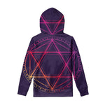 Geometric Star of David Print Pullover Hoodie