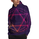 Geometric Star of David Print Pullover Hoodie