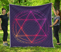 Geometric Star of David Print Quilt