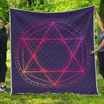 Geometric Star of David Print Quilt