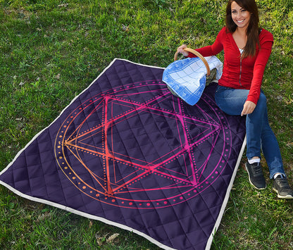 Geometric Star of David Print Quilt