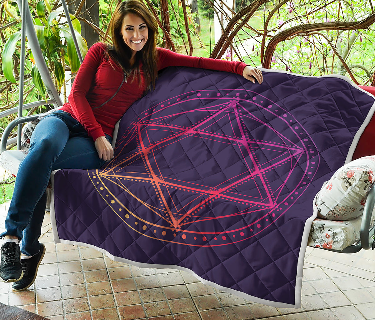 Geometric Star of David Print Quilt