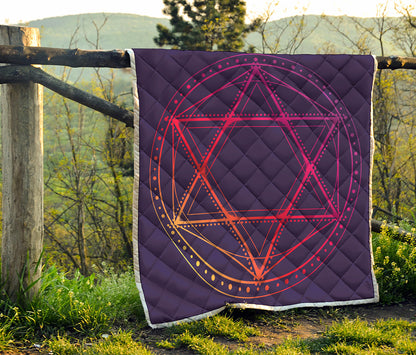 Geometric Star of David Print Quilt