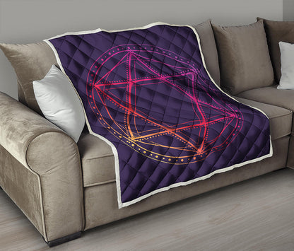 Geometric Star of David Print Quilt