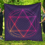 Geometric Star of David Print Quilt