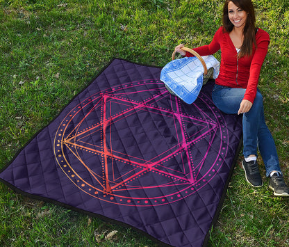 Geometric Star of David Print Quilt