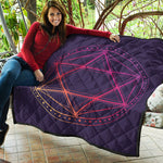 Geometric Star of David Print Quilt