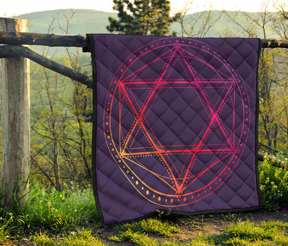 Geometric Star of David Print Quilt