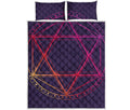Geometric Star of David Print Quilt Bed Set