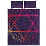Geometric Star of David Print Quilt Bed Set