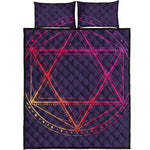 Geometric Star of David Print Quilt Bed Set
