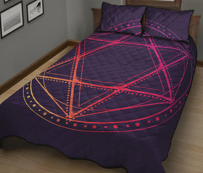 Geometric Star of David Print Quilt Bed Set