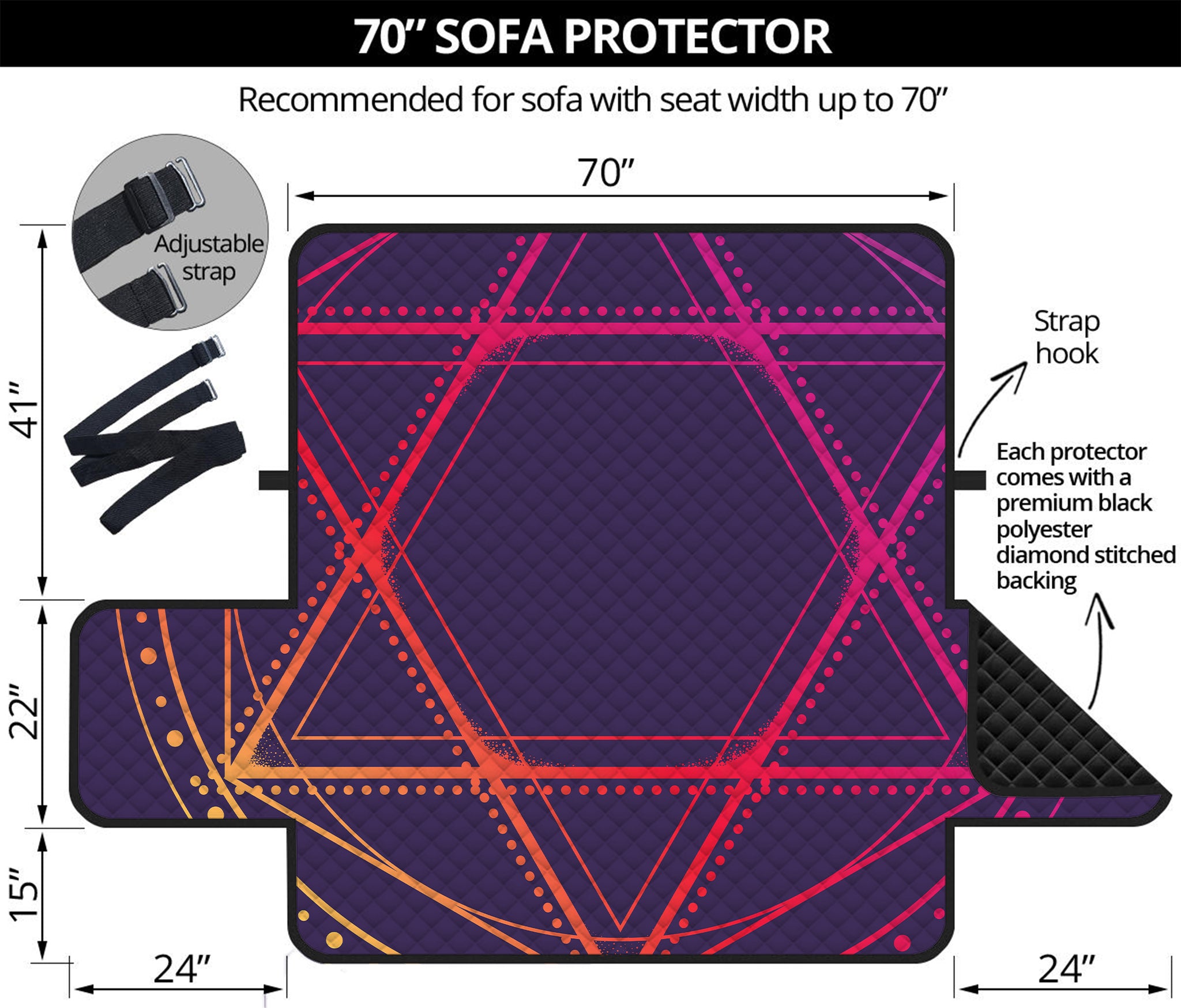 Geometric Star of David Print Sofa Protector