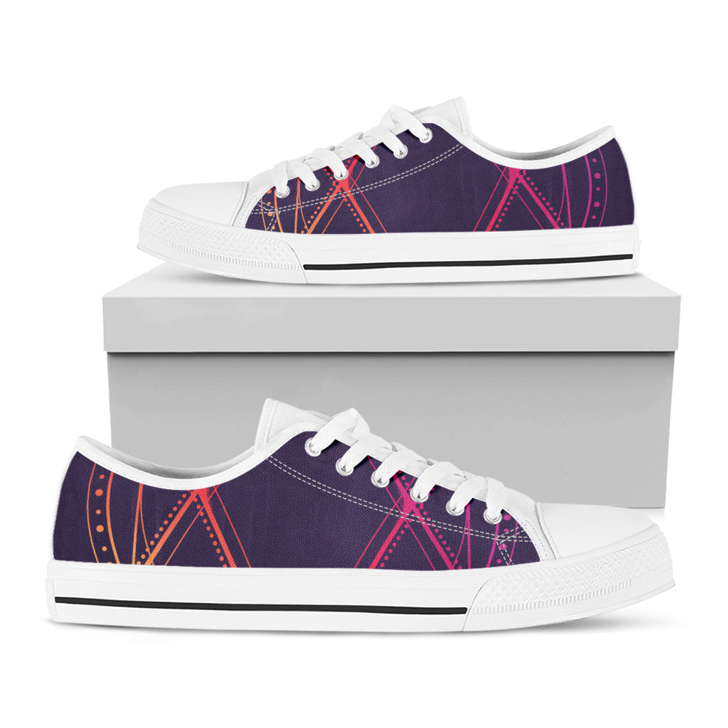 Geometric Star of David Print White Low Top Shoes