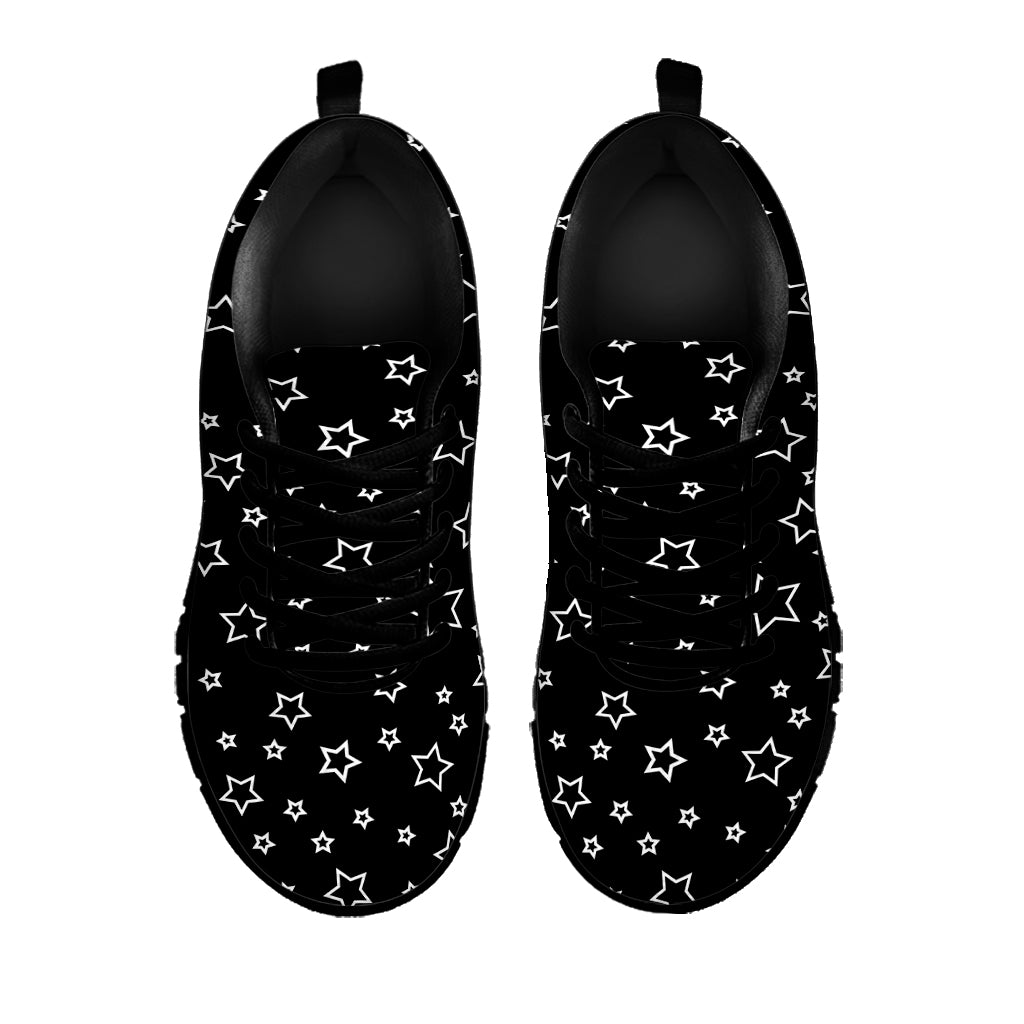 Geometric Star Pattern Print Black Sneakers