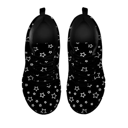 Geometric Star Pattern Print Black Sneakers