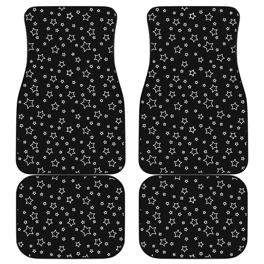 Geometric Star Pattern Print Front and Back Car Floor Mats