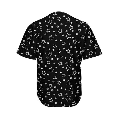 Geometric Star Pattern Print Men's Baseball Jersey