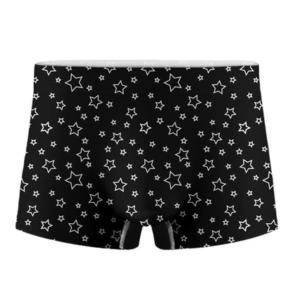 Geometric Star Pattern Print Men's Boxer Briefs