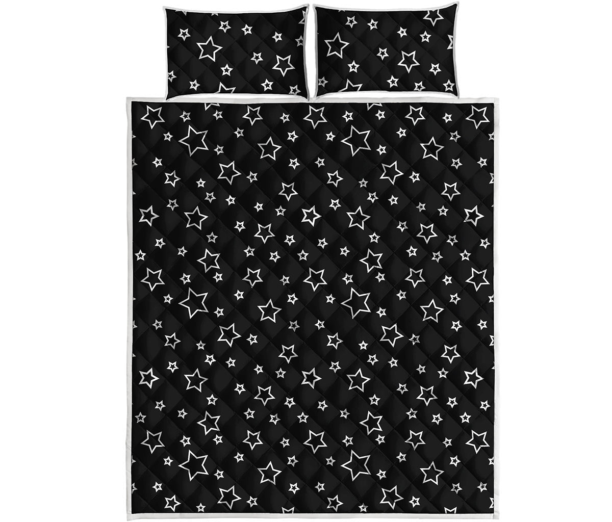 Geometric Star Pattern Print Quilt Bed Set