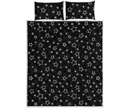 Geometric Star Pattern Print Quilt Bed Set