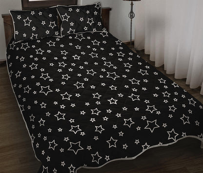Geometric Star Pattern Print Quilt Bed Set