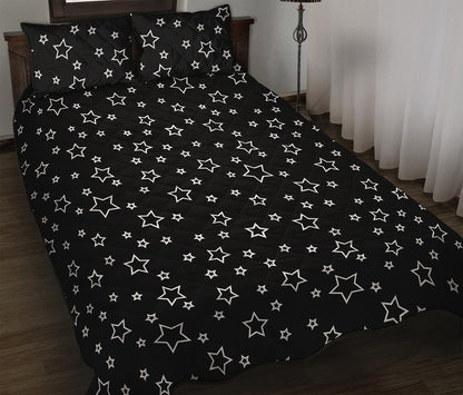 Geometric Star Pattern Print Quilt Bed Set