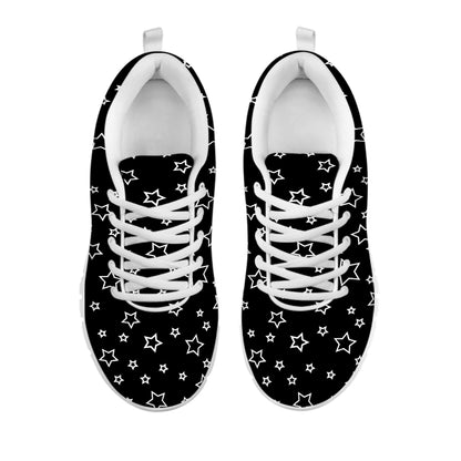 Geometric Star Pattern Print White Sneakers
