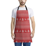 Geometric Xmas Knitted Pattern Print Apron