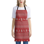 Geometric Xmas Knitted Pattern Print Apron