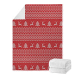 Geometric Xmas Knitted Pattern Print Blanket