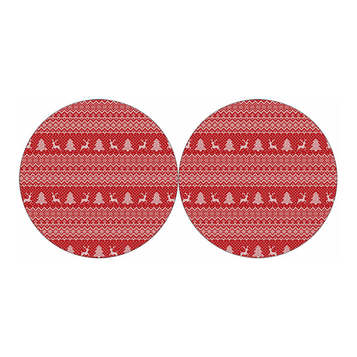 Geometric Xmas Knitted Pattern Print Car Coasters