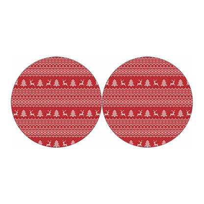 Geometric Xmas Knitted Pattern Print Car Coasters