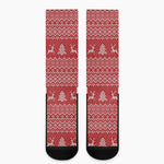 Geometric Xmas Knitted Pattern Print Crew Socks
