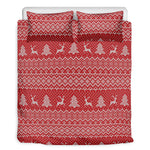 Geometric Xmas Knitted Pattern Print Duvet Cover Bedding Set