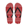 Geometric Xmas Knitted Pattern Print Flip Flops