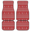 Geometric Xmas Knitted Pattern Print Front and Back Car Floor Mats