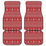 Geometric Xmas Knitted Pattern Print Front and Back Car Floor Mats