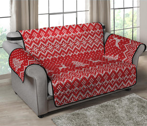 Geometric Xmas Knitted Pattern Print Loveseat Protector