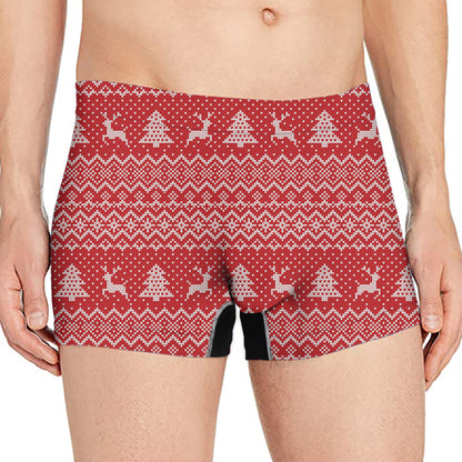 Geometric Xmas Knitted Pattern Print Men's Boxer Briefs