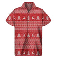 Geometric Xmas Knitted Pattern Print Men's Short Sleeve Shirt