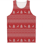 Geometric Xmas Knitted Pattern Print Men's Tank Top