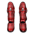 Geometric Xmas Knitted Pattern Print Muay Thai Shin Guards