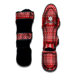 Geometric Xmas Knitted Pattern Print Muay Thai Shin Guard