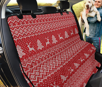 Geometric Xmas Knitted Pattern Print Pet Car Back Seat Cover